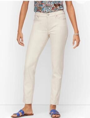 Talbots New Flawless High Rise Five Pocket Slim Ankle Jeans White 12 Petite